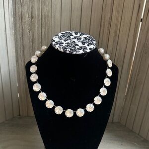 Elegant Sabika  Pearl and Crystal Necklace